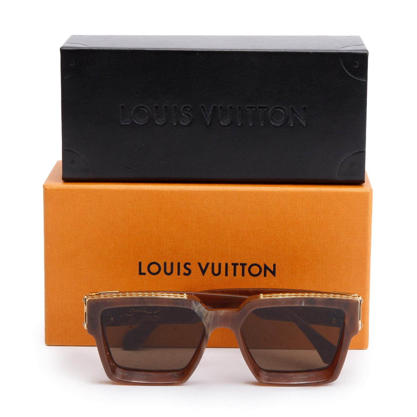 Louis Vuitton 2020 Z1337W Brown Choco Marble Acetate 1.1 Millionaires Sunglasses