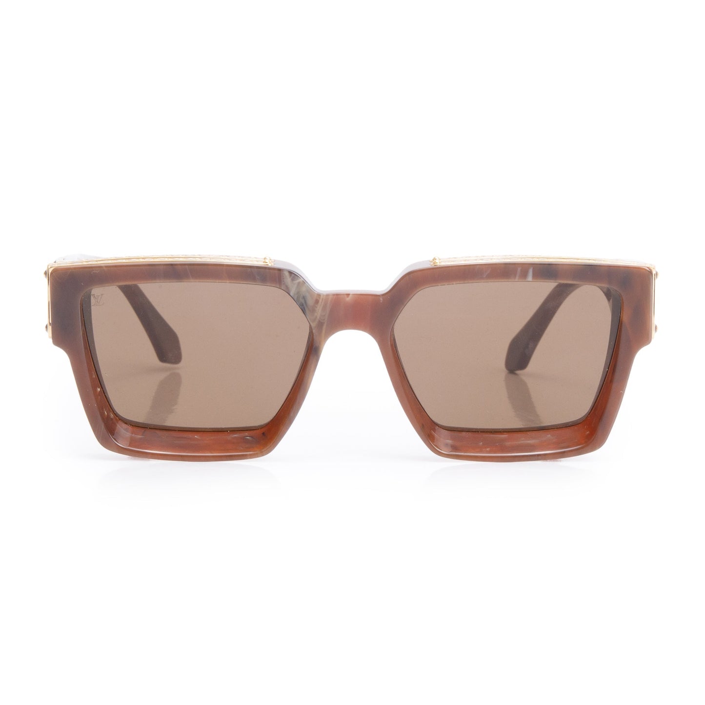 Louis Vuitton 2020 Z1337W Brown Choco Marble Acetate 1.1 Millionaires Sunglasses