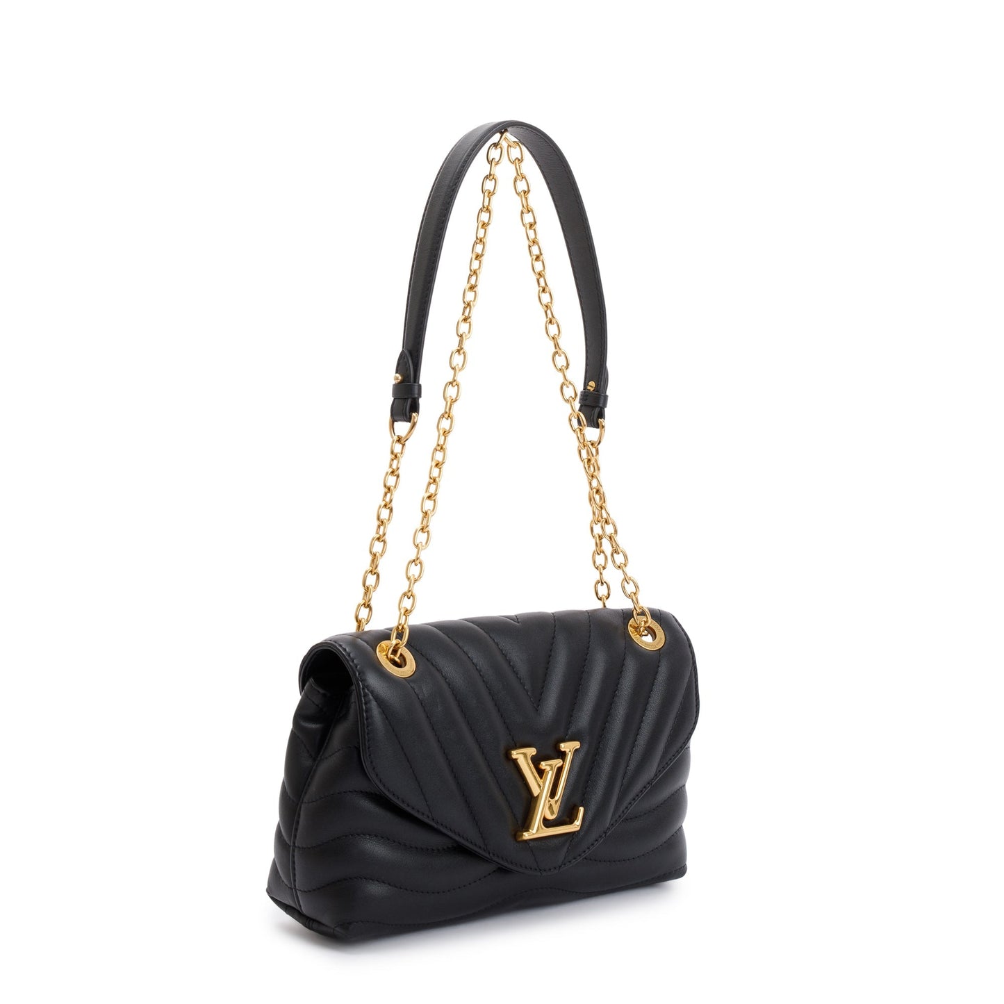 Louis Vuitton 2021 Black Cowhide Leather New Wave Chain Bag MM