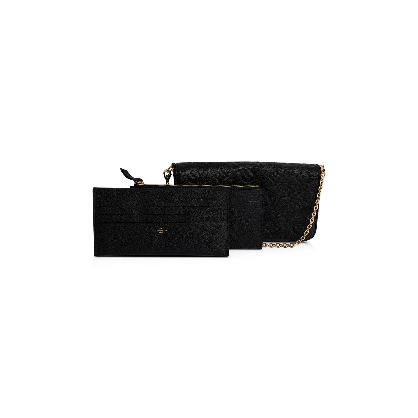 Louis Vuitton 2021 Black Monogram Empreinte Felicie Pochette Bag
