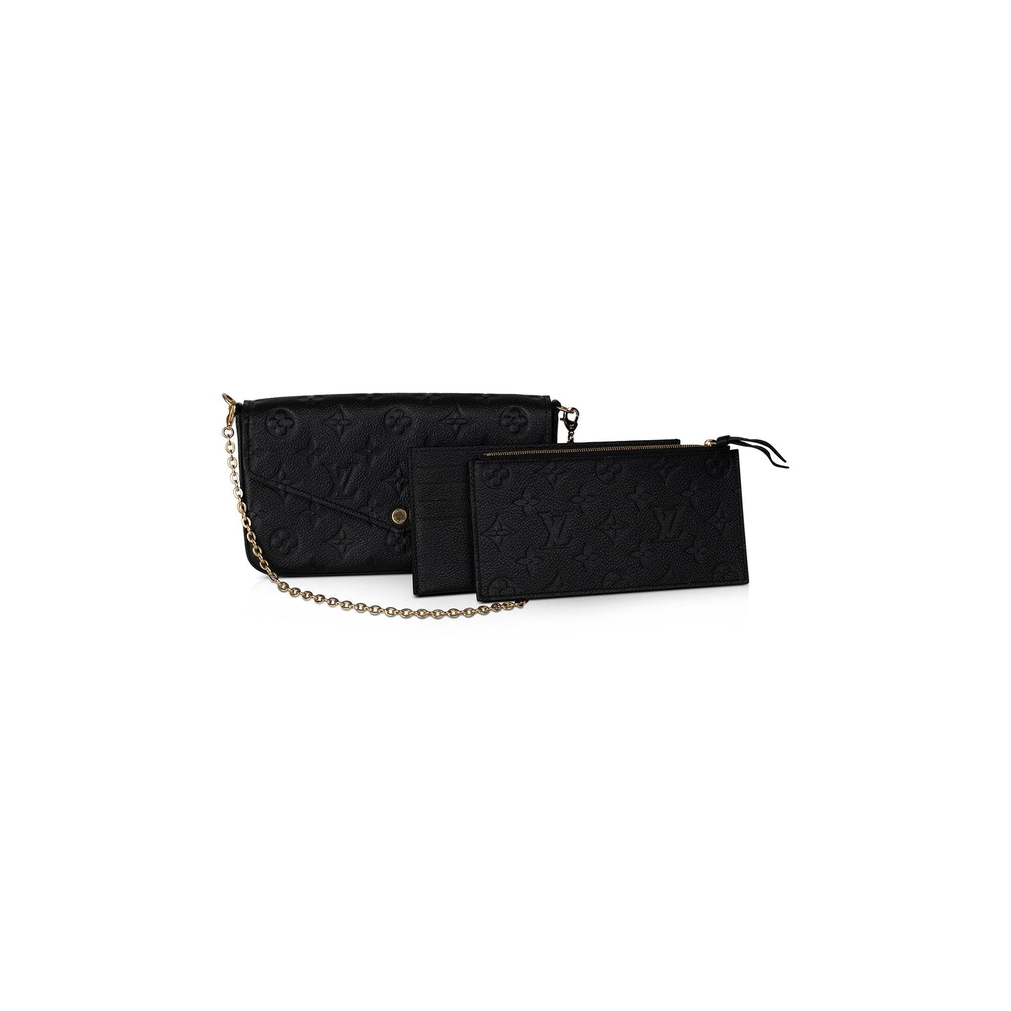 Louis Vuitton 2021 Black Monogram Empreinte Felicie Pochette Bag