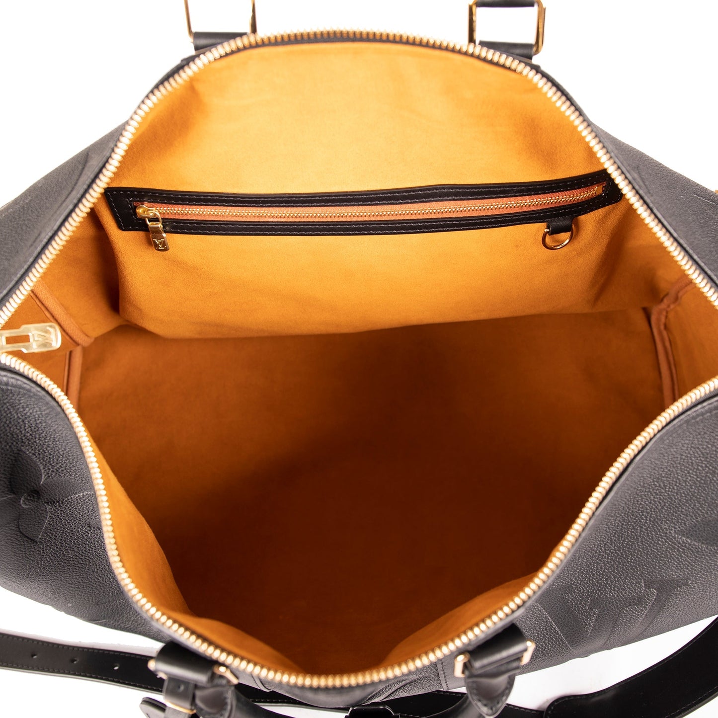 Louis Vuitton 2021 Black Monogram Empreinte Giant Leather Keepall Bandouliere 45