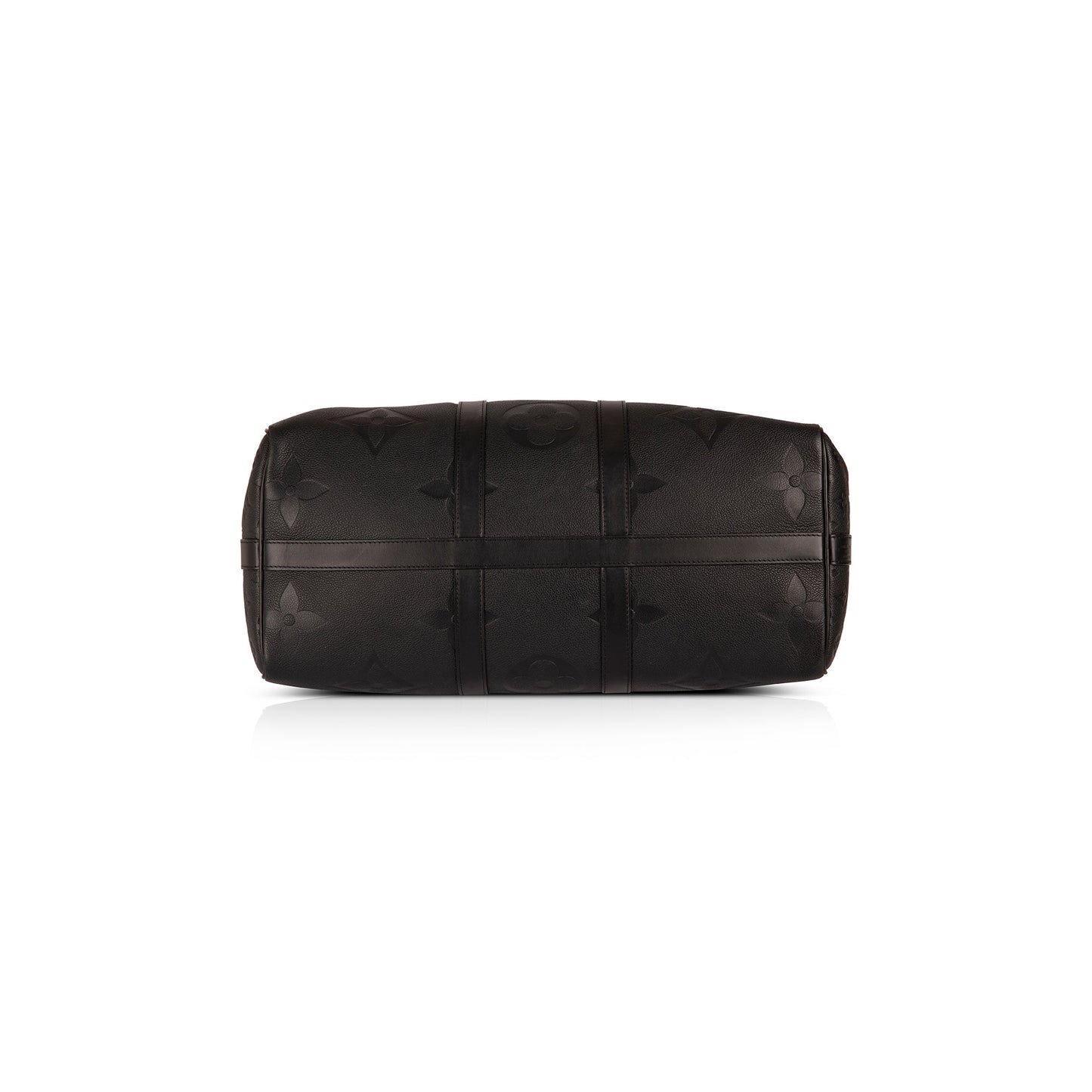Louis Vuitton 2021 Black Monogram Empreinte Giant Leather Keepall Bandouliere 45
