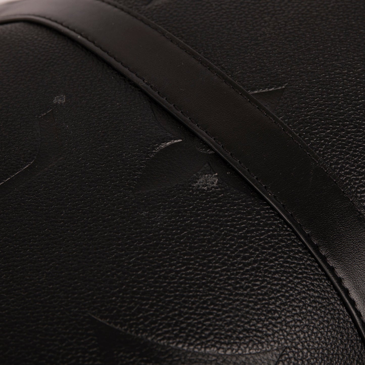 Louis Vuitton 2021 Black Monogram Empreinte Giant Leather Keepall Bandouliere 45