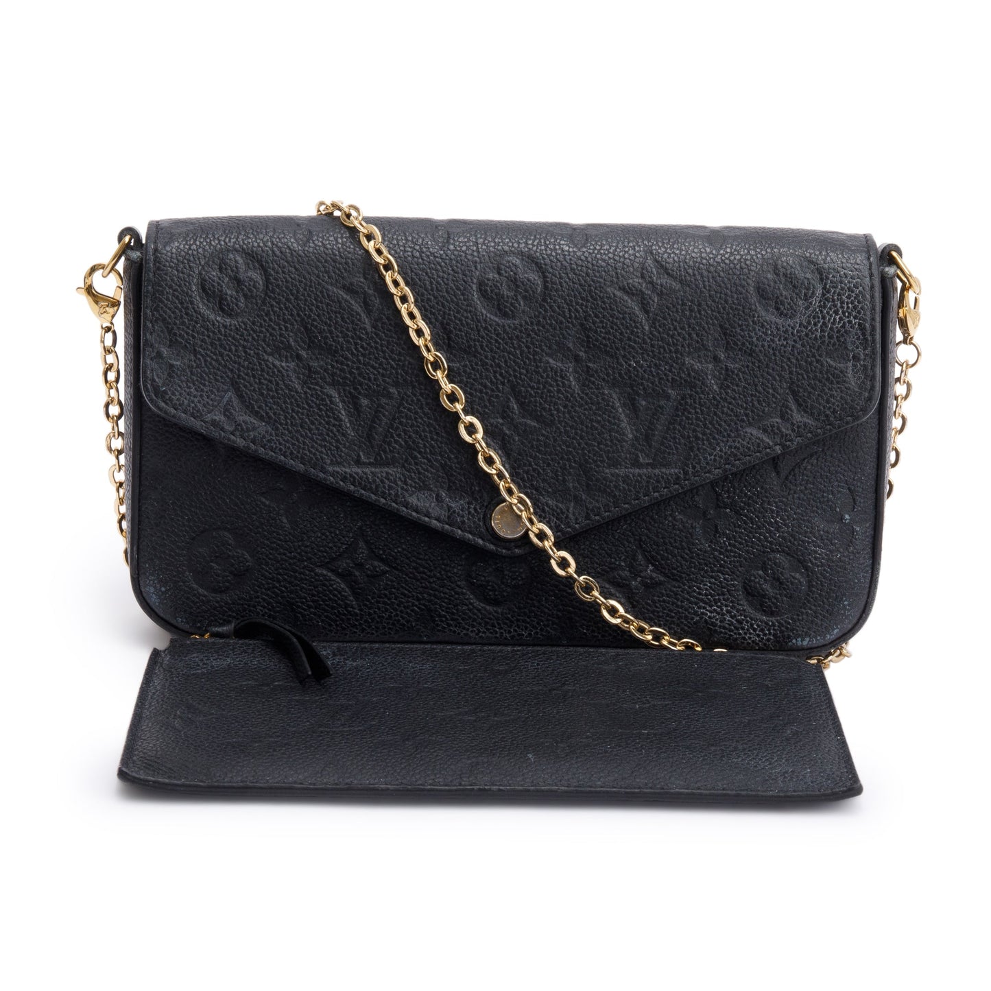 Louis Vuitton 2021 Black Monogram Empreinte Leather Felicie Pochette