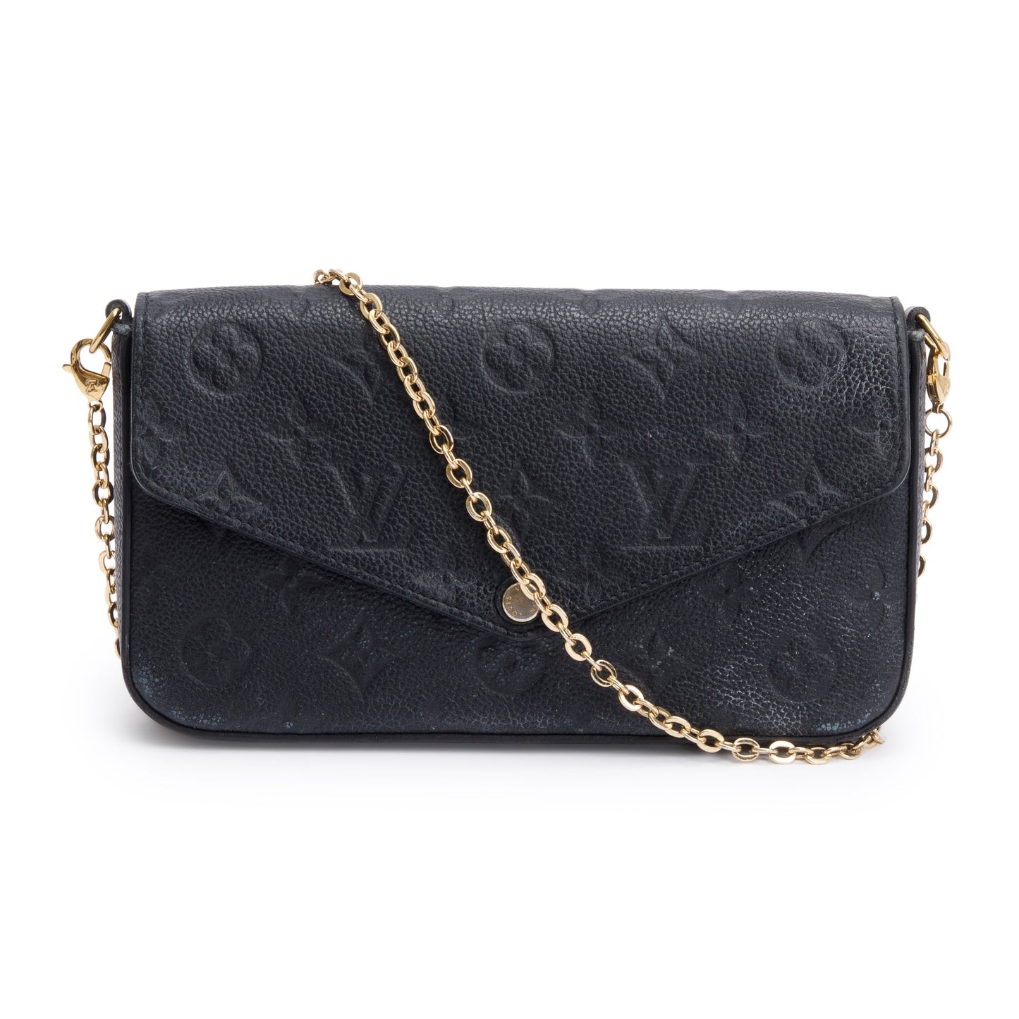 Louis Vuitton 2021 Black Monogram Empreinte Leather Felicie Pochette