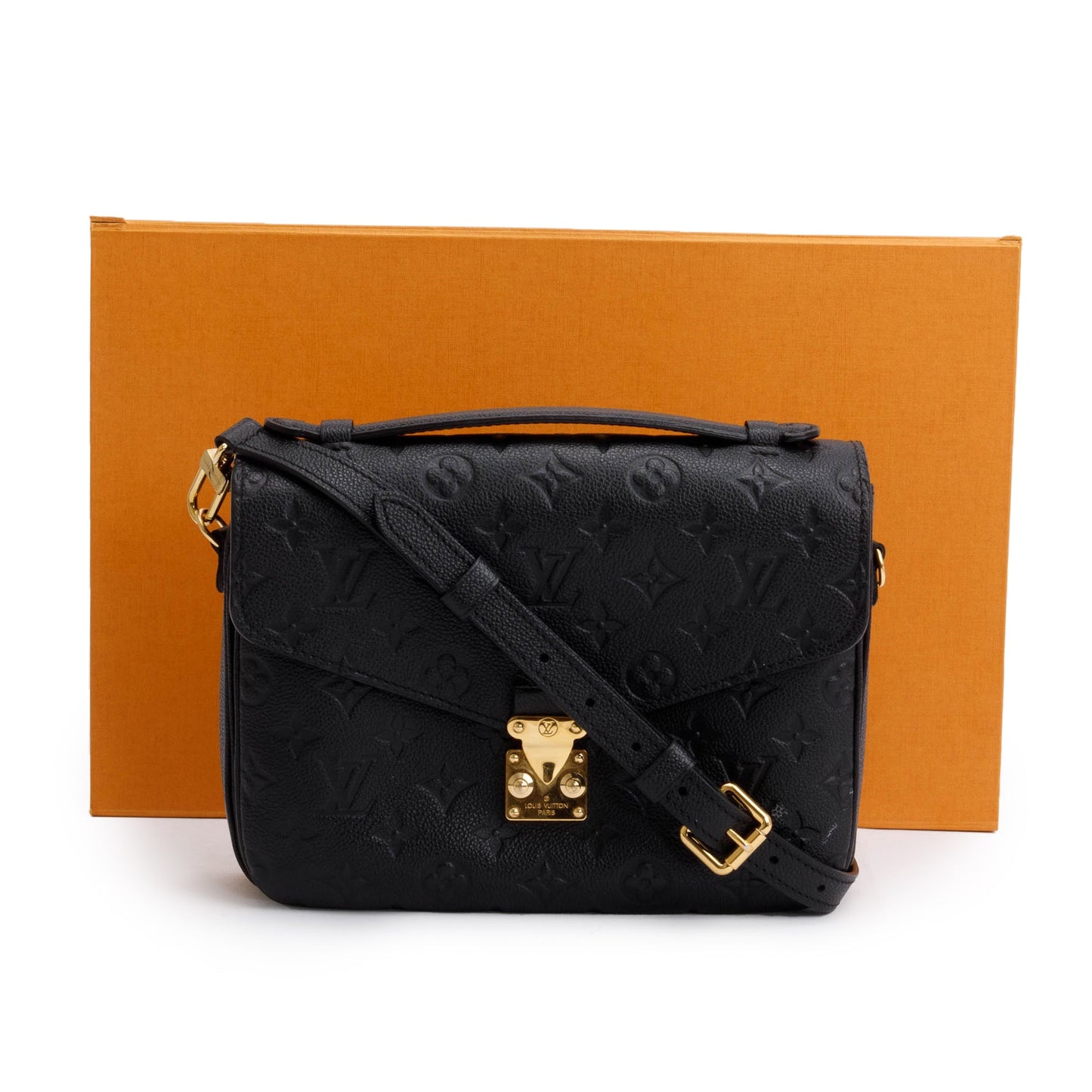 Louis Vuitton 2021 Black Monogram Empreinte Leather Pochette Metis
