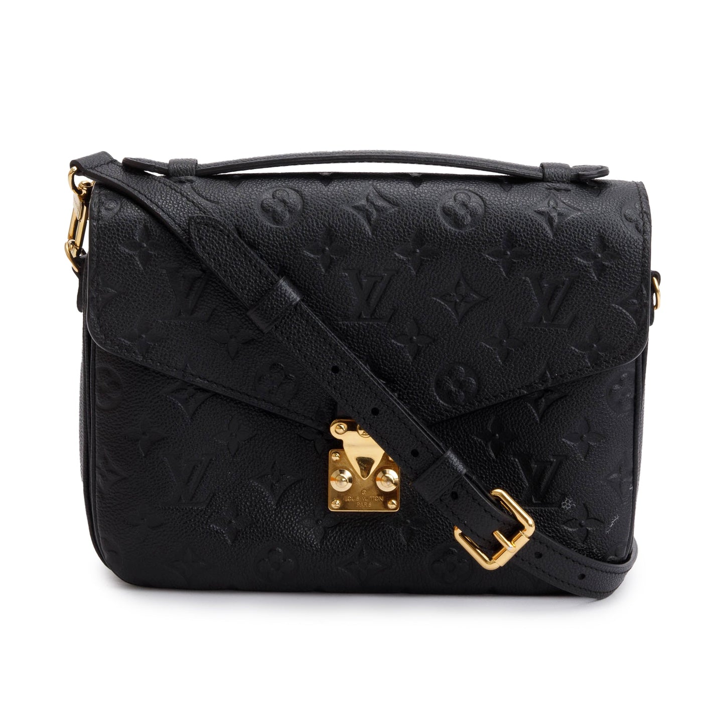 Louis Vuitton 2021 Black Monogram Empreinte Leather Pochette Metis