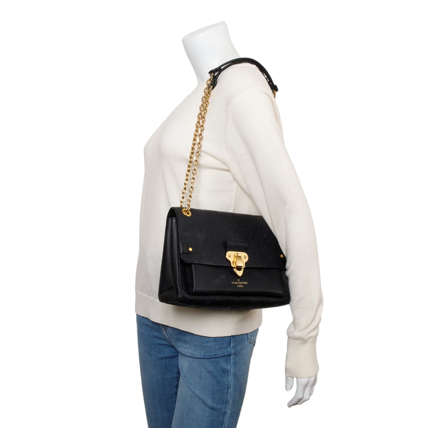 Louis Vuitton 2021 Black Monogram Empreinte Leather Vavin PM