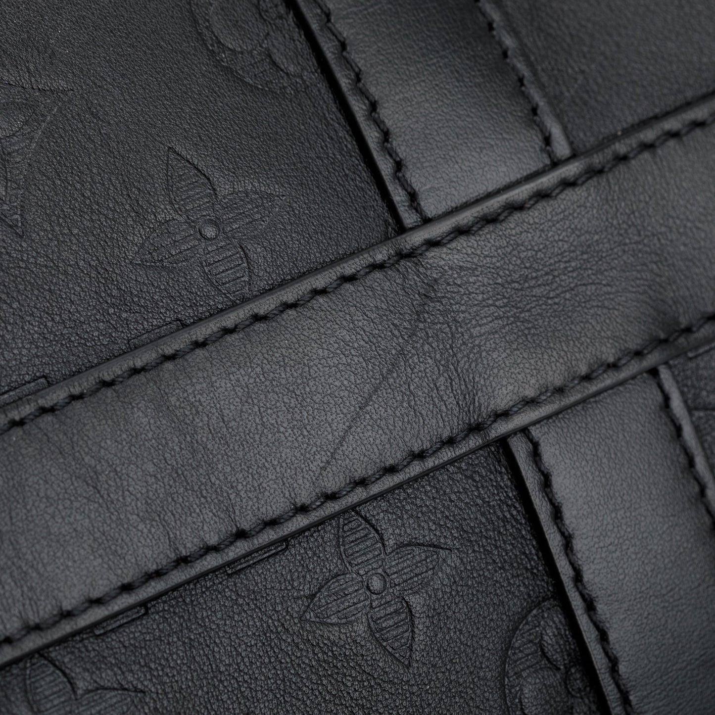 Louis Vuitton 2021 Black Monogram Shadow Embossed Keepall Bandouliere 50