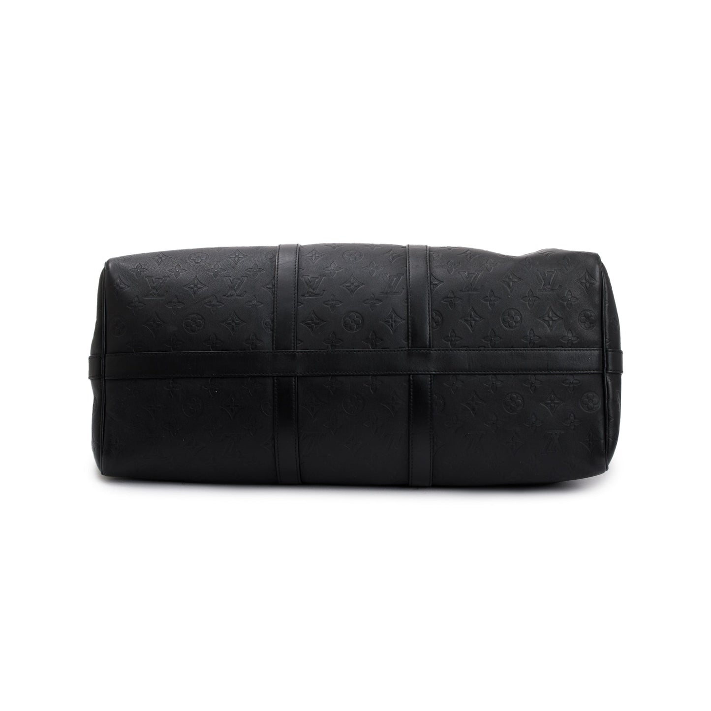 Louis Vuitton 2021 Black Monogram Shadow Embossed Keepall Bandouliere 50