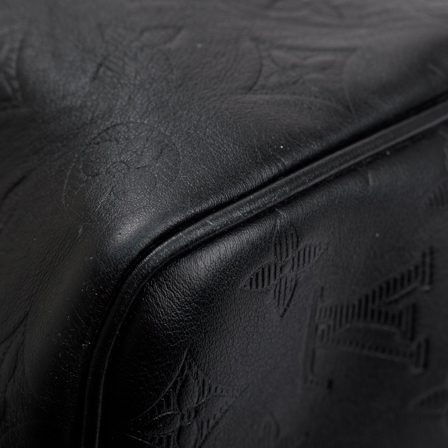 Louis Vuitton 2021 Black Monogram Shadow Embossed Keepall Bandouliere 50