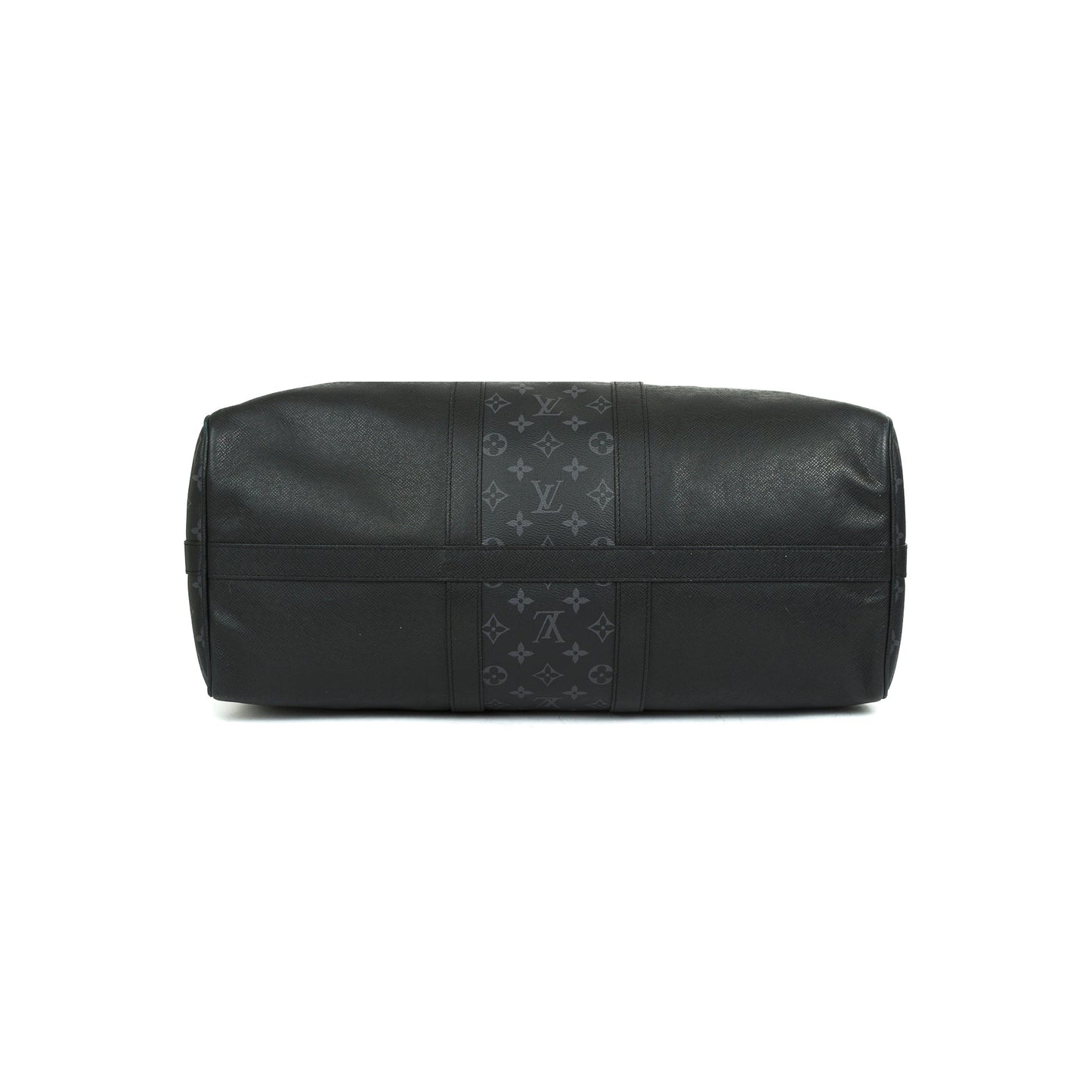Louis Vuitton 2021 Black Taiga Leather and Monogram Eclipse Keepall Bandouliere 50
