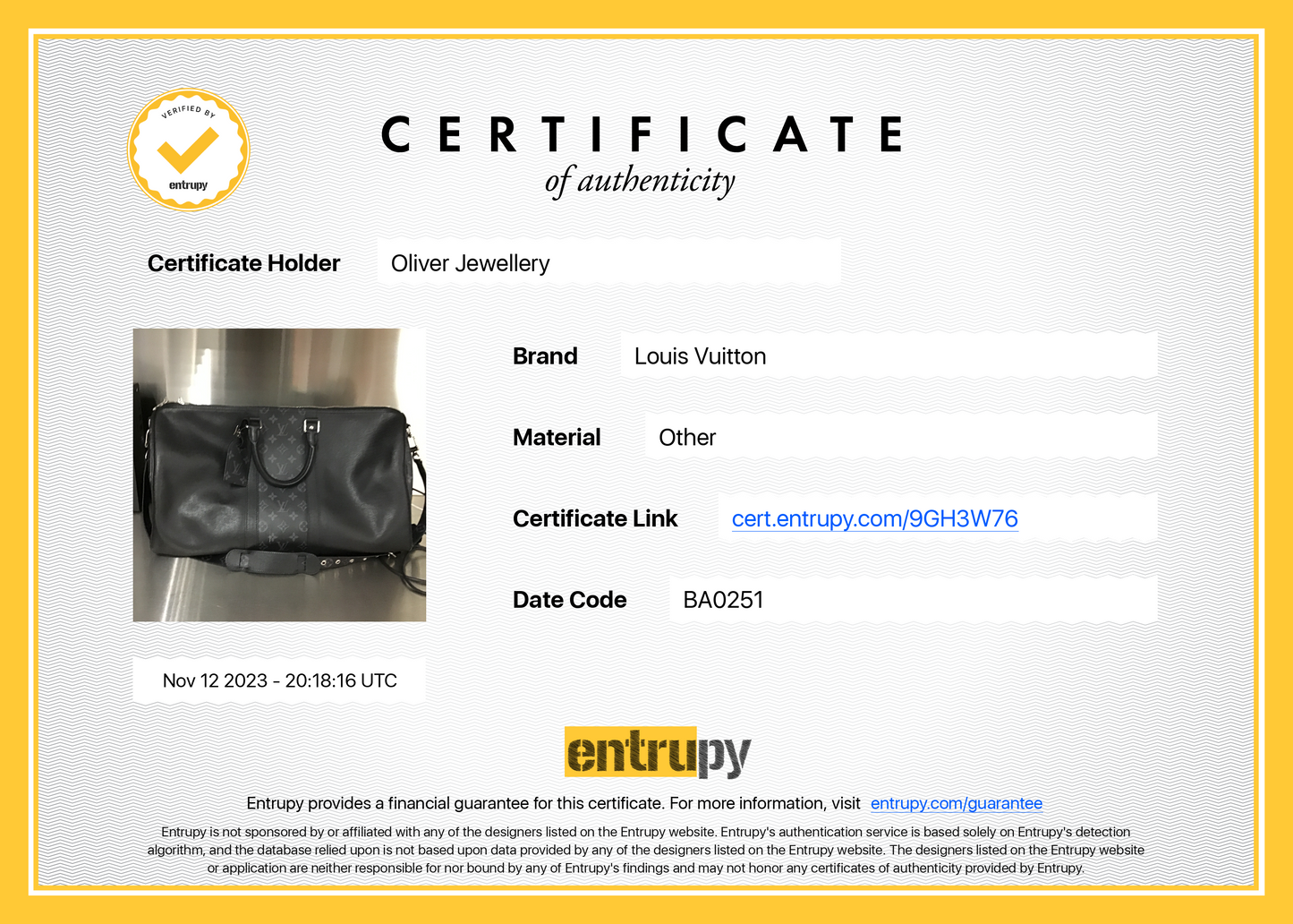 Louis Vuitton 2021 Black Taigarama Keepall Bandouliere 50