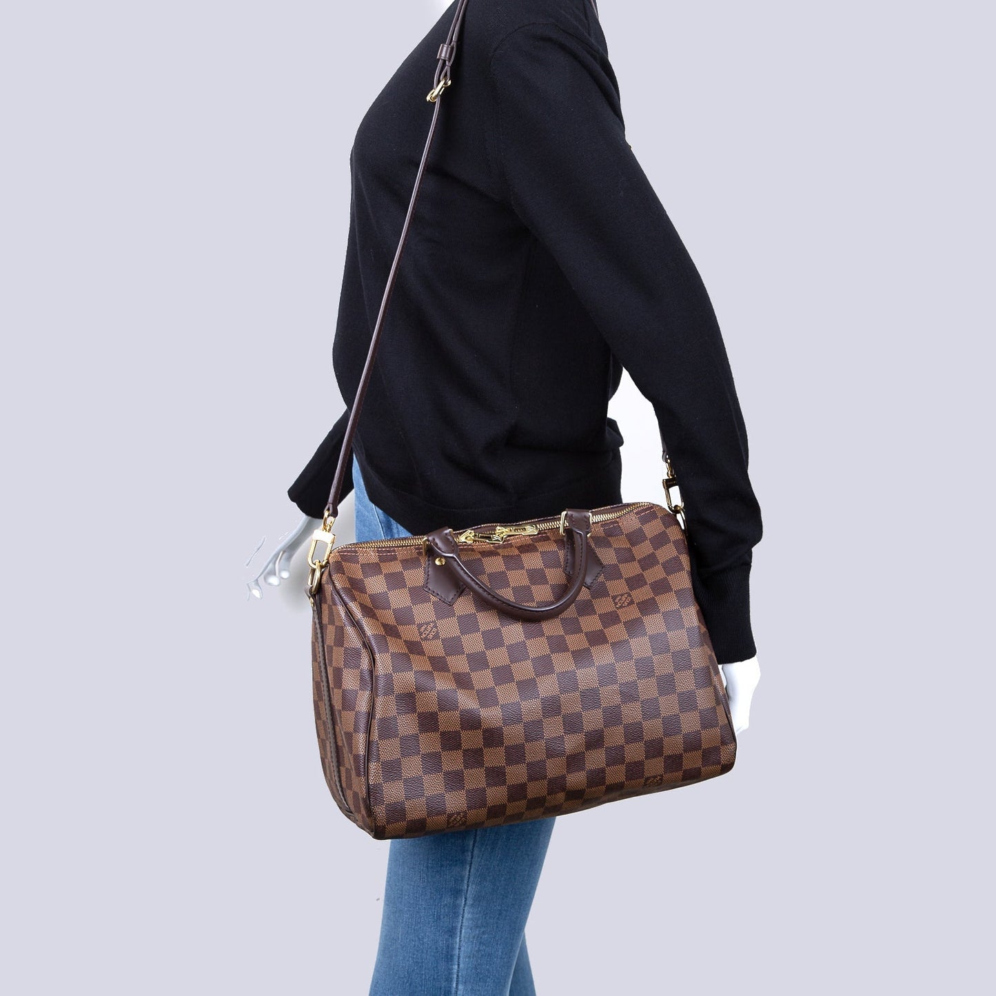 Louis Vuitton 2021 Damier Ebene Speedy Bandouliere 30