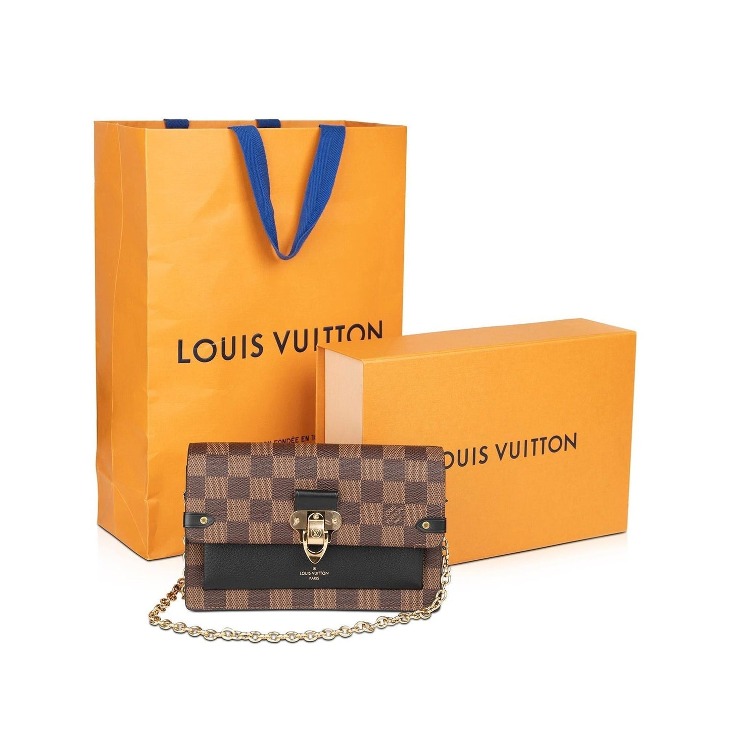 Louis Vuitton 2021 Damier Ebene Vavin Chain Wallet