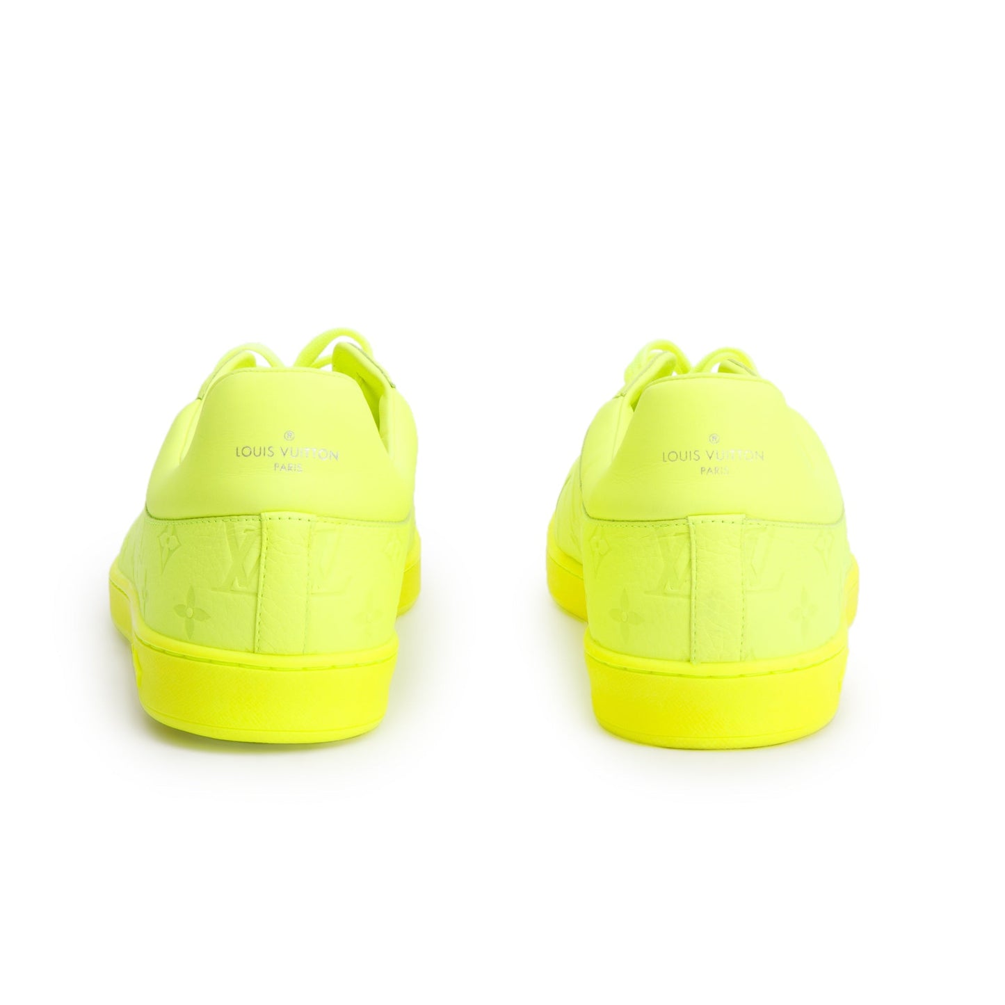 Louis Vuitton 2021 Neon Yellow Monogram Empreinte Leather Luxembourg Sneakers, Size 13