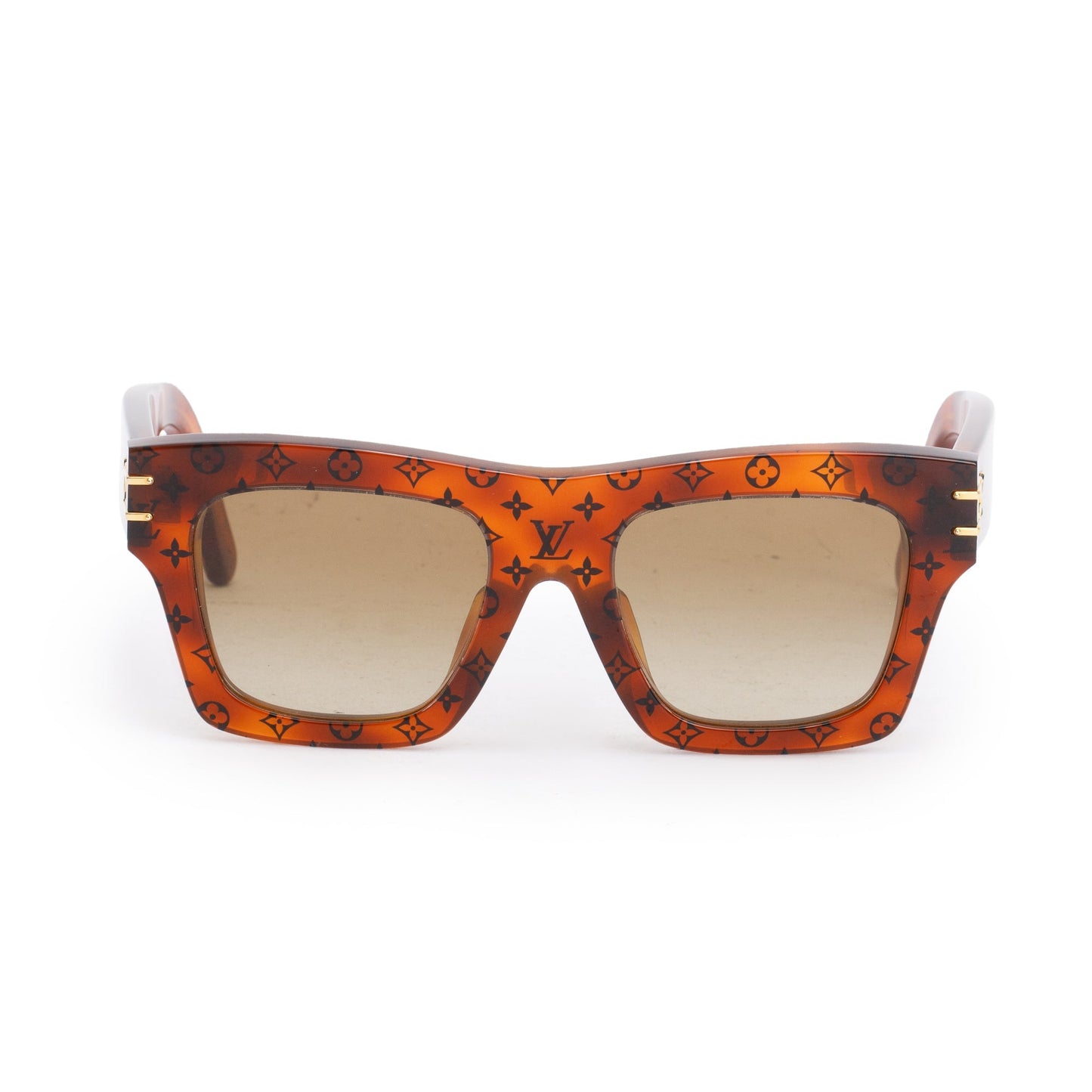 Louis Vuitton 2021 Z1483E Brown Monogram Acetate Blade Square Sunglasses