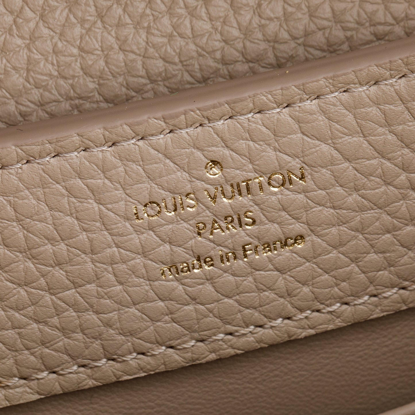 Louis Vuitton 2022 Beige Taurillon Leather Python Trim Capucines Mini