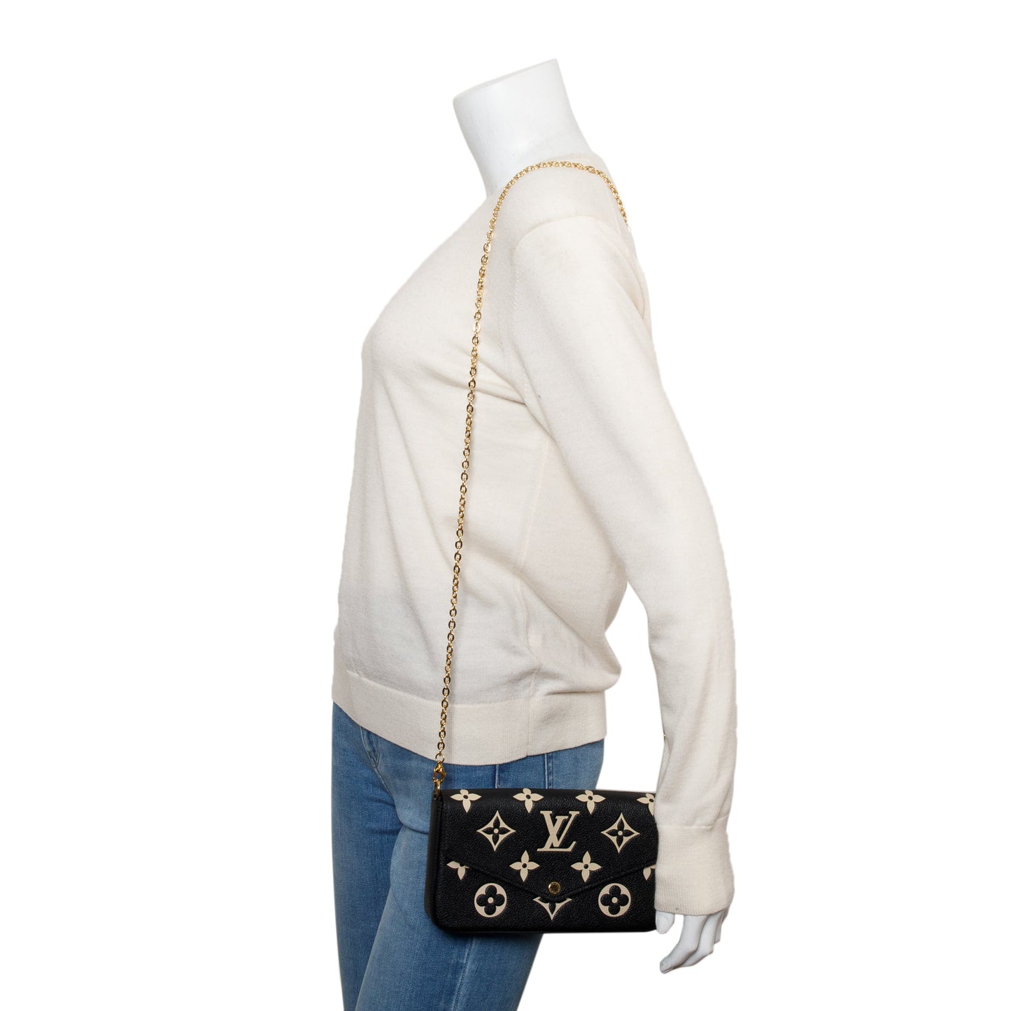 Louis Vuitton 2022 Bicolor Monogram Empreinte Leather Felicie Pochette