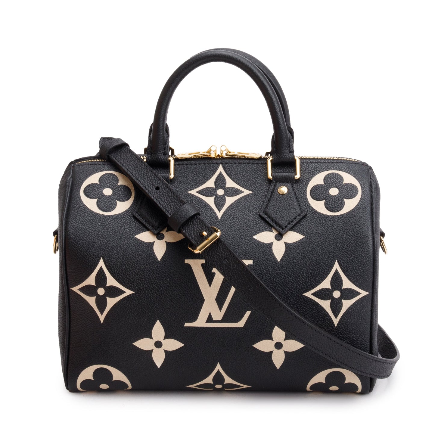 Louis Vuitton 2022 Bicolor Monogram Empreinte Leather Speedy Bandouliere 25