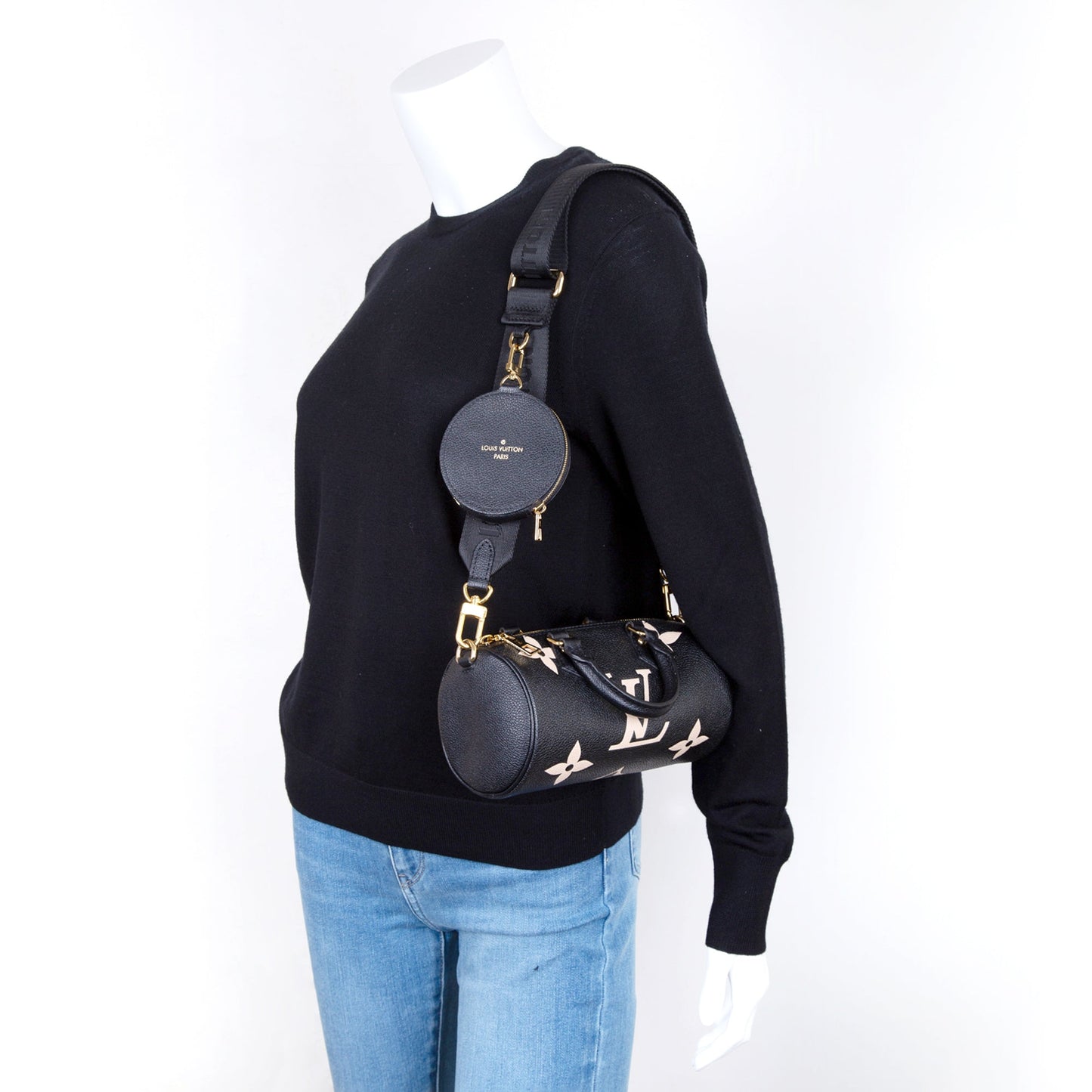 Louis Vuitton Black/Beige Bicolor Monogram Giant Empreinte Papillon BB