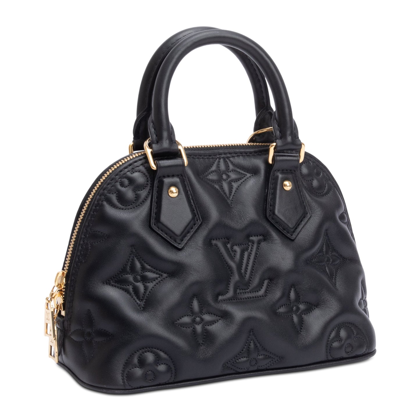 Louis Vuitton 2022 Black Bubblegram Embossed Leather Alma BB