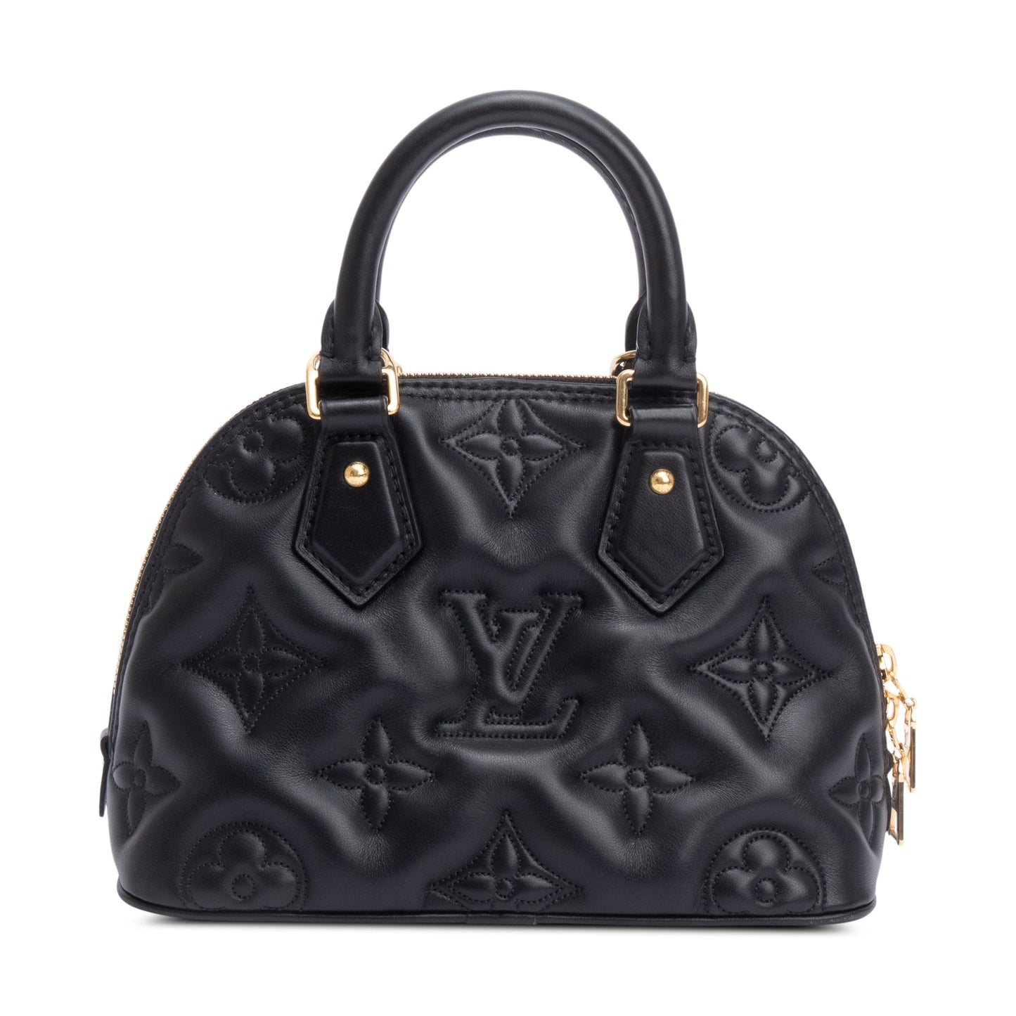 Louis Vuitton 2022 Black Bubblegram Embossed Leather Alma BB