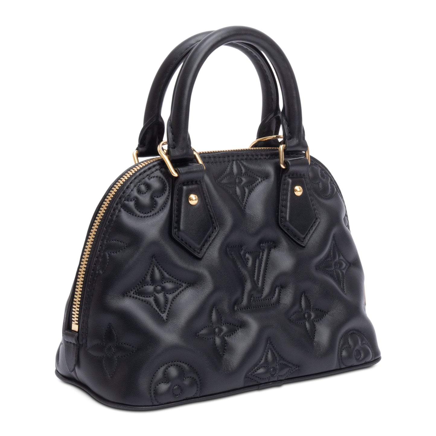 Louis Vuitton 2022 Black Bubblegram Embossed Leather Alma BB
