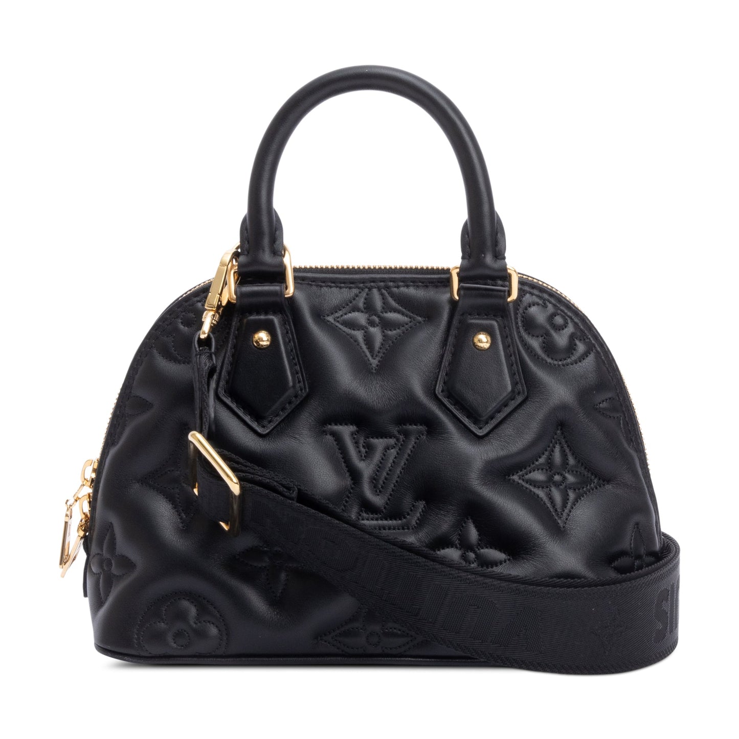 Louis Vuitton 2022 Black Bubblegram Embossed Leather Alma BB