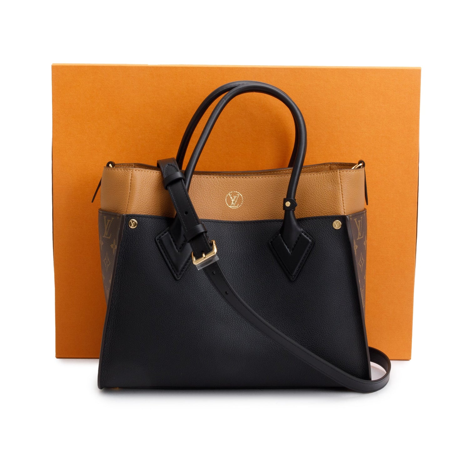 Louis Vuitton 2022 Black Calf Monogram On My Side MM Tote