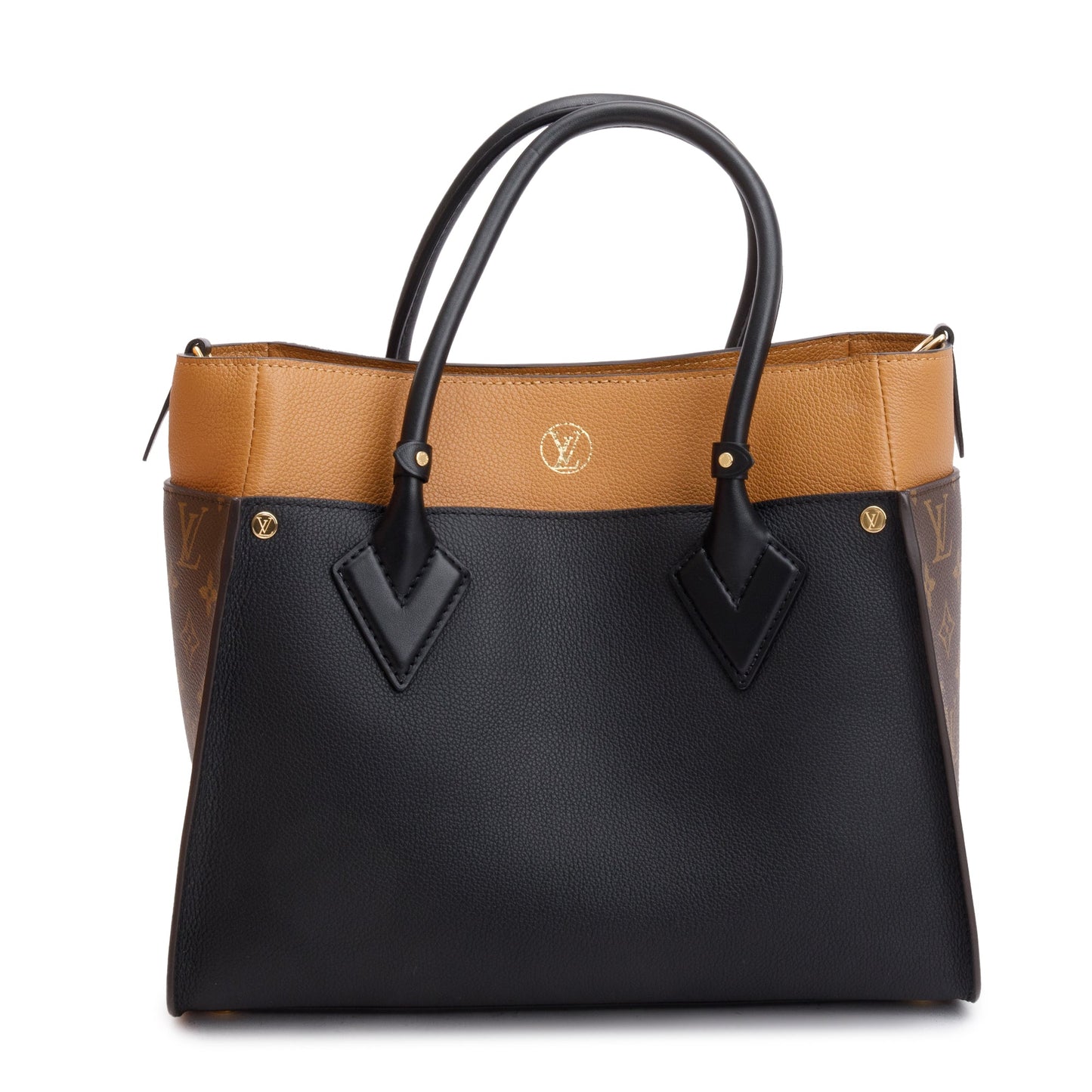 Louis Vuitton 2022 Black Calf Monogram On My Side MM Tote