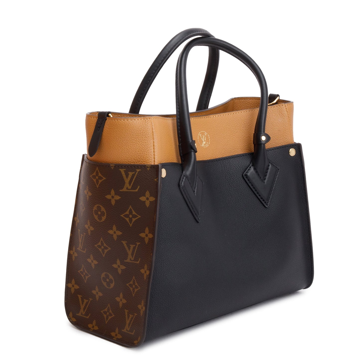 Louis Vuitton 2022 Black Calf Monogram On My Side MM Tote