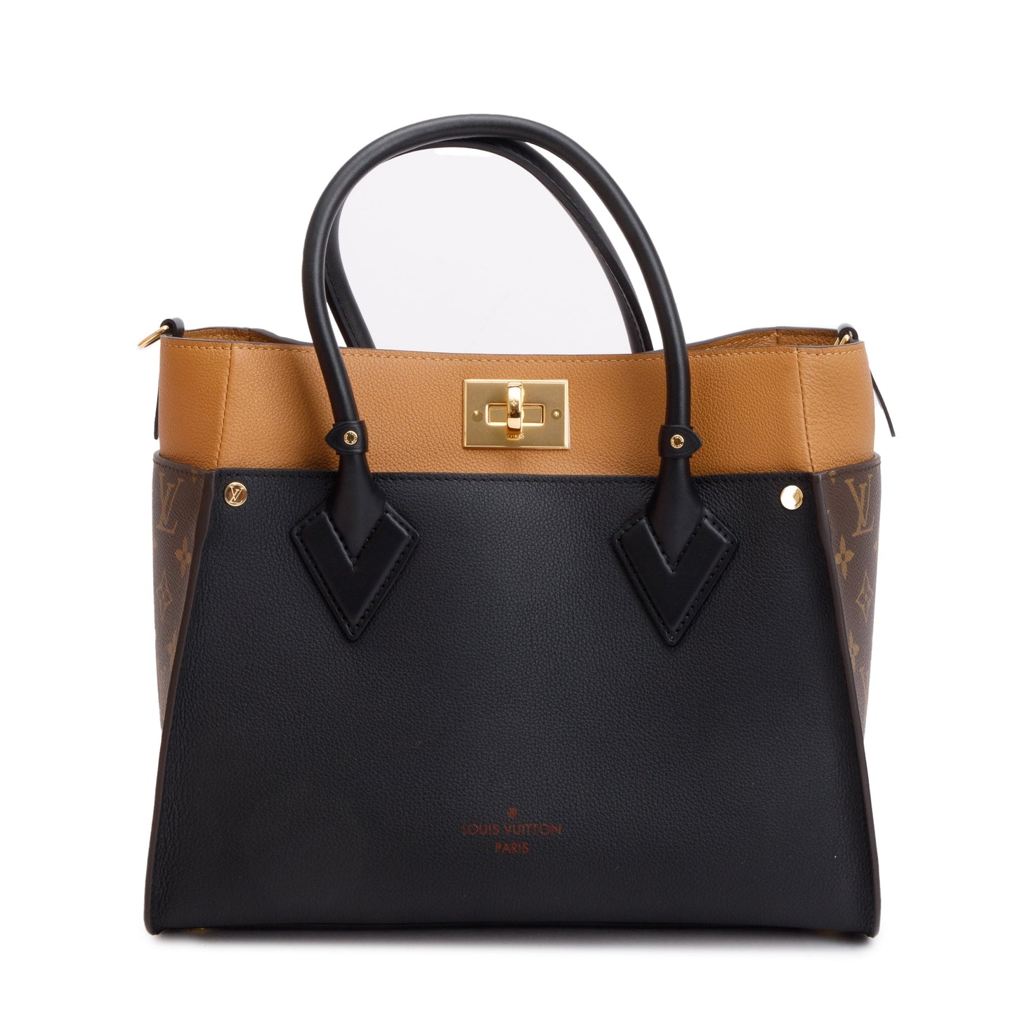Louis Vuitton 2022 Black Calf Monogram On My Side MM Tote