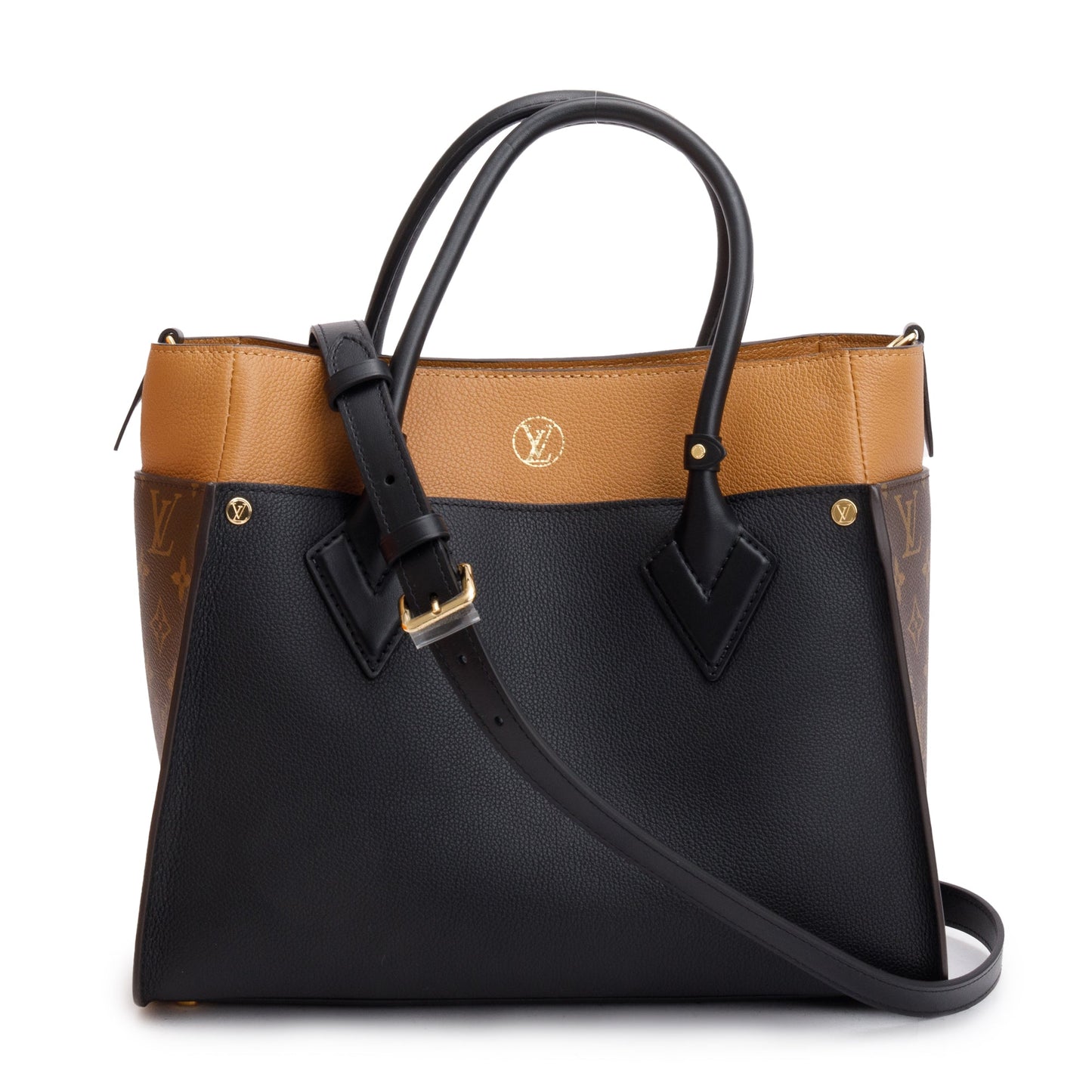 Louis Vuitton 2022 Black Calf Monogram On My Side MM Tote