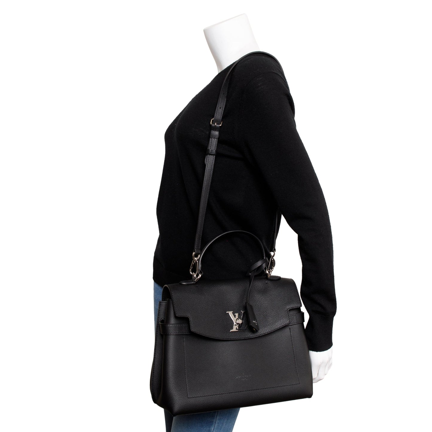 Louis Vuitton 2022 Black Calfskin Leather LockMe Ever MM