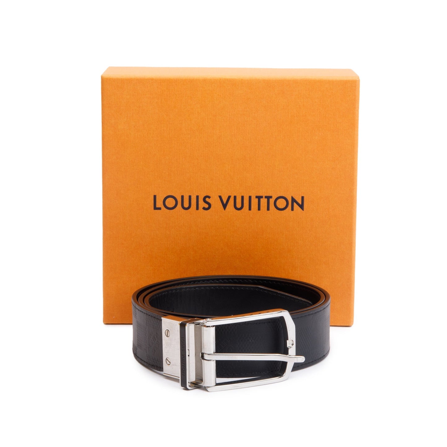 Louis Vuitton  2022 Black Damier Infini Leather Pont Neuf 35 MM Belt, Size 85 34