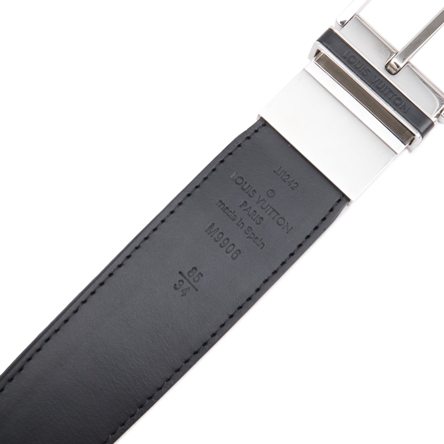 Louis Vuitton  2022 Black Damier Infini Leather Pont Neuf 35 MM Belt, Size 85 34