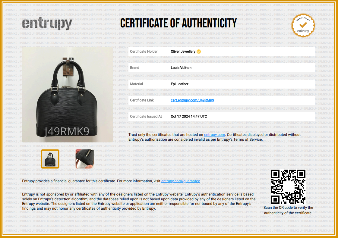 Louis Vuitton 2022 Black Epi Leather Alma BB