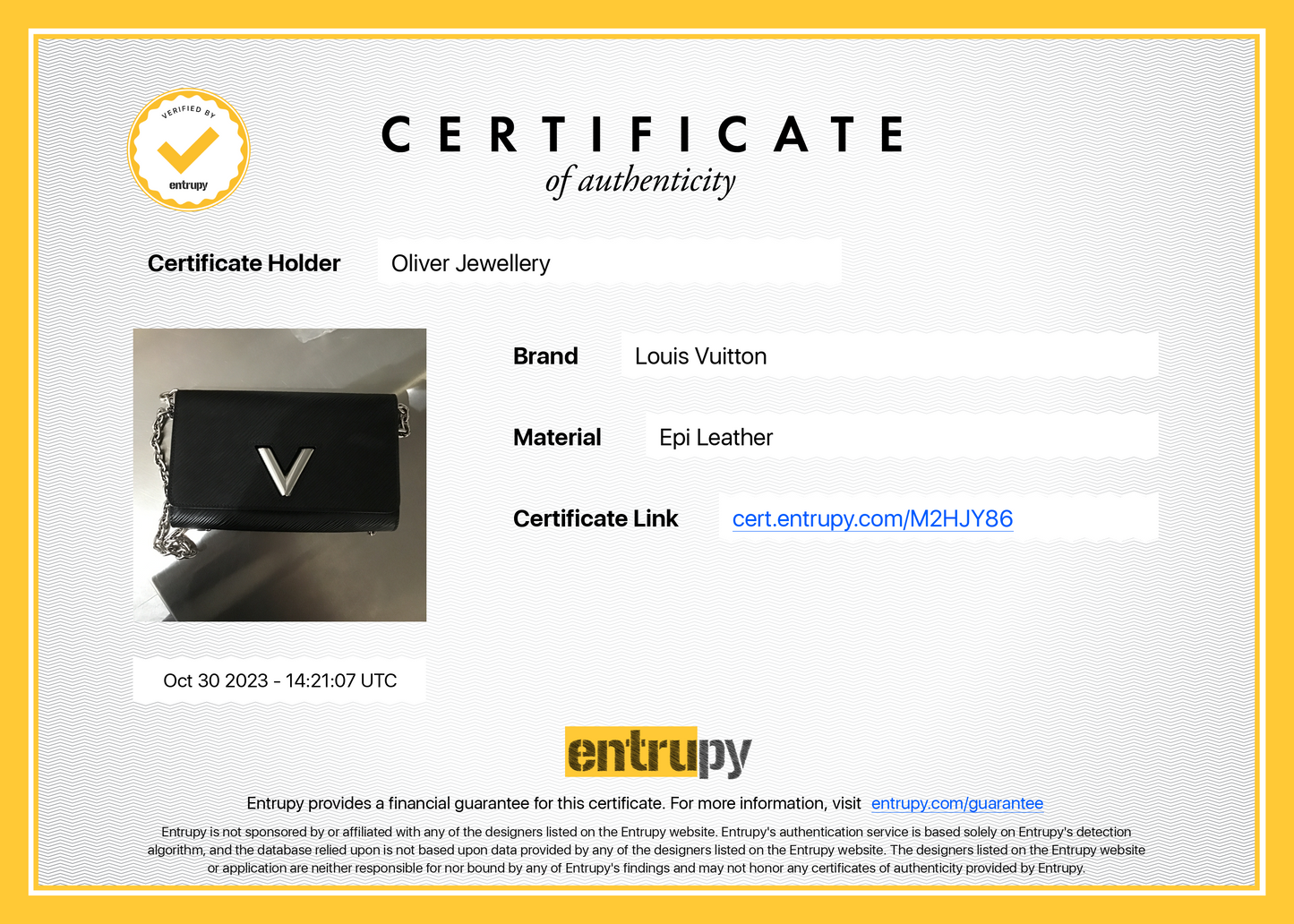 Louis Vuitton 2022 Black Epi Leather Twist Chain Wallet