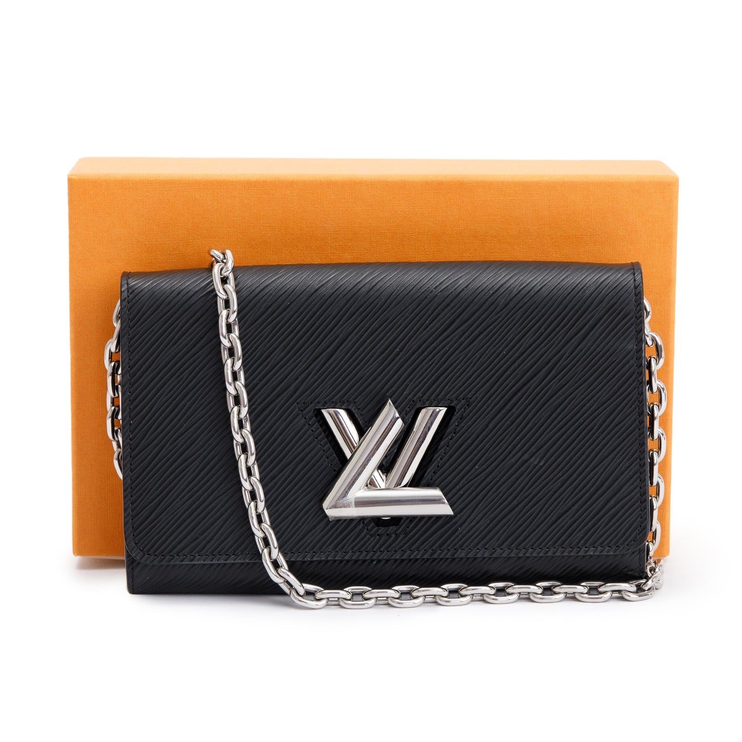 Louis Vuitton 2022 Black Epi Leather Twist Chain Wallet