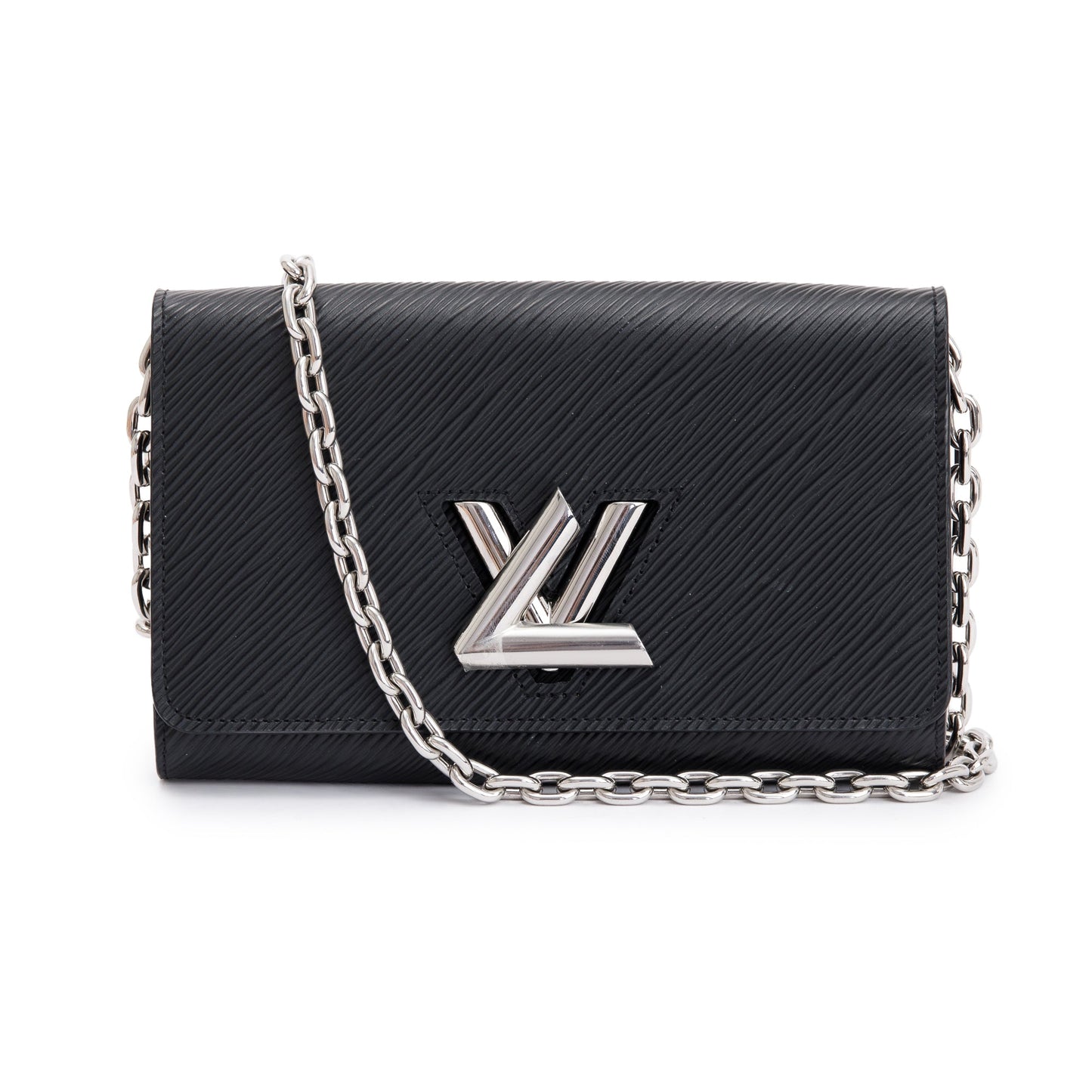 Louis Vuitton 2022 Black Epi Leather Twist Chain Wallet