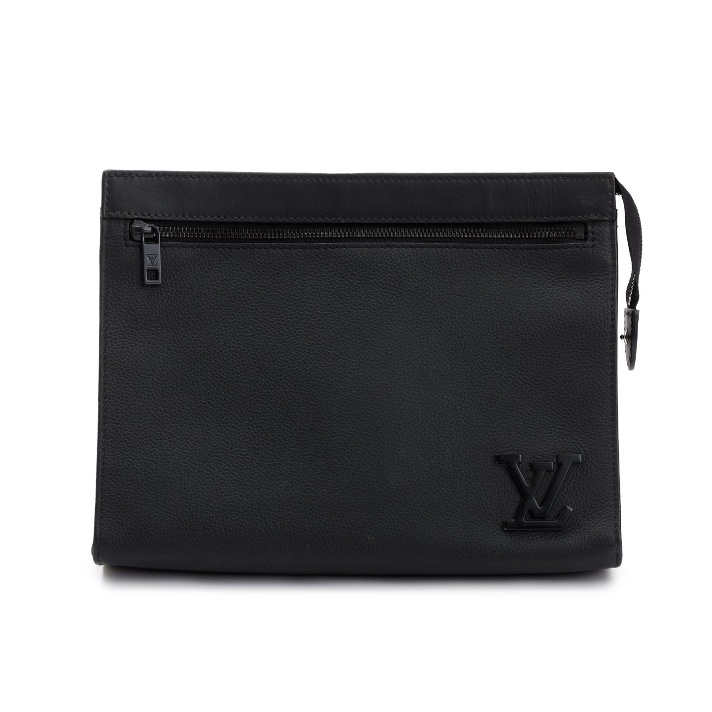 Louis Vuitton 2022 Black LV Aerogram Calfskin Leather Messenger Voyage