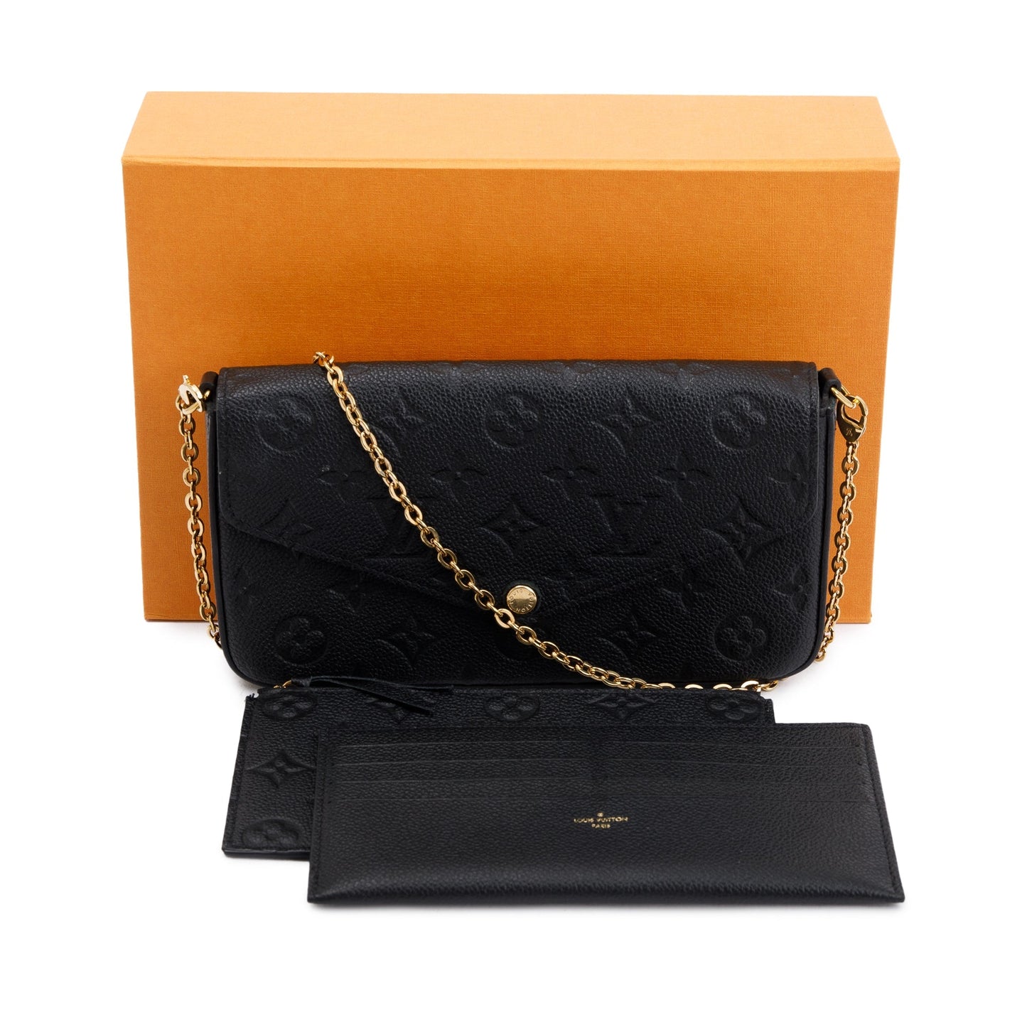 Louis Vuitton 2022 Black Monogram Empreinte Leather Felicie Pochette