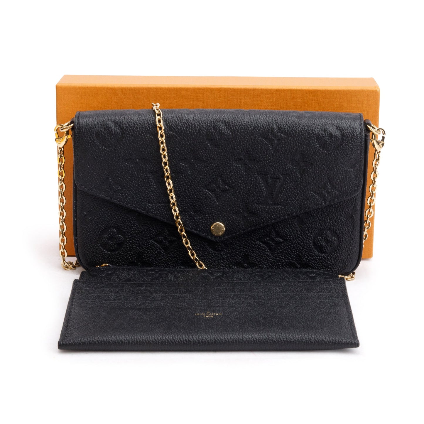 Louis Vuitton 2022 Black Monogram Empreinte Leather Felicie Pochette