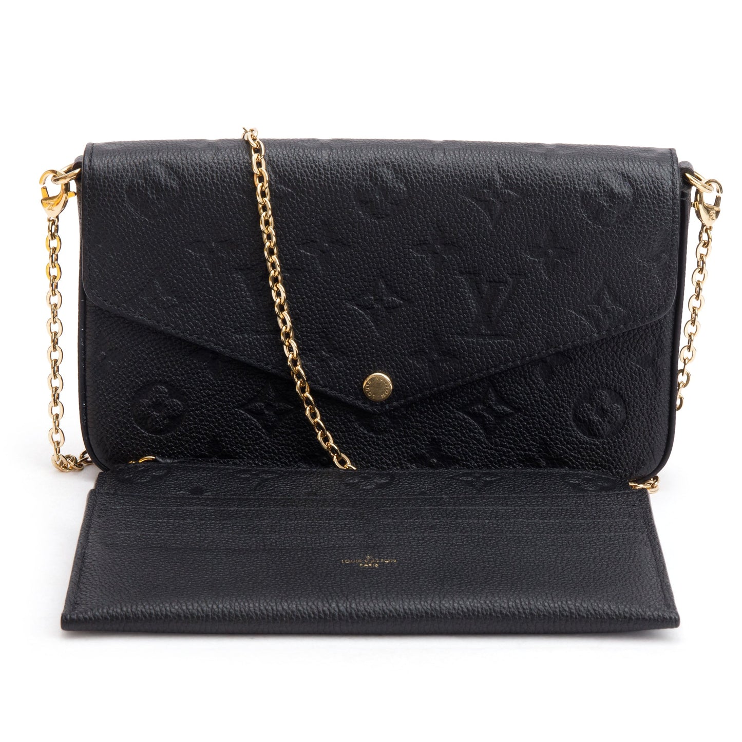Louis Vuitton 2022 Black Monogram Empreinte Leather Felicie Pochette