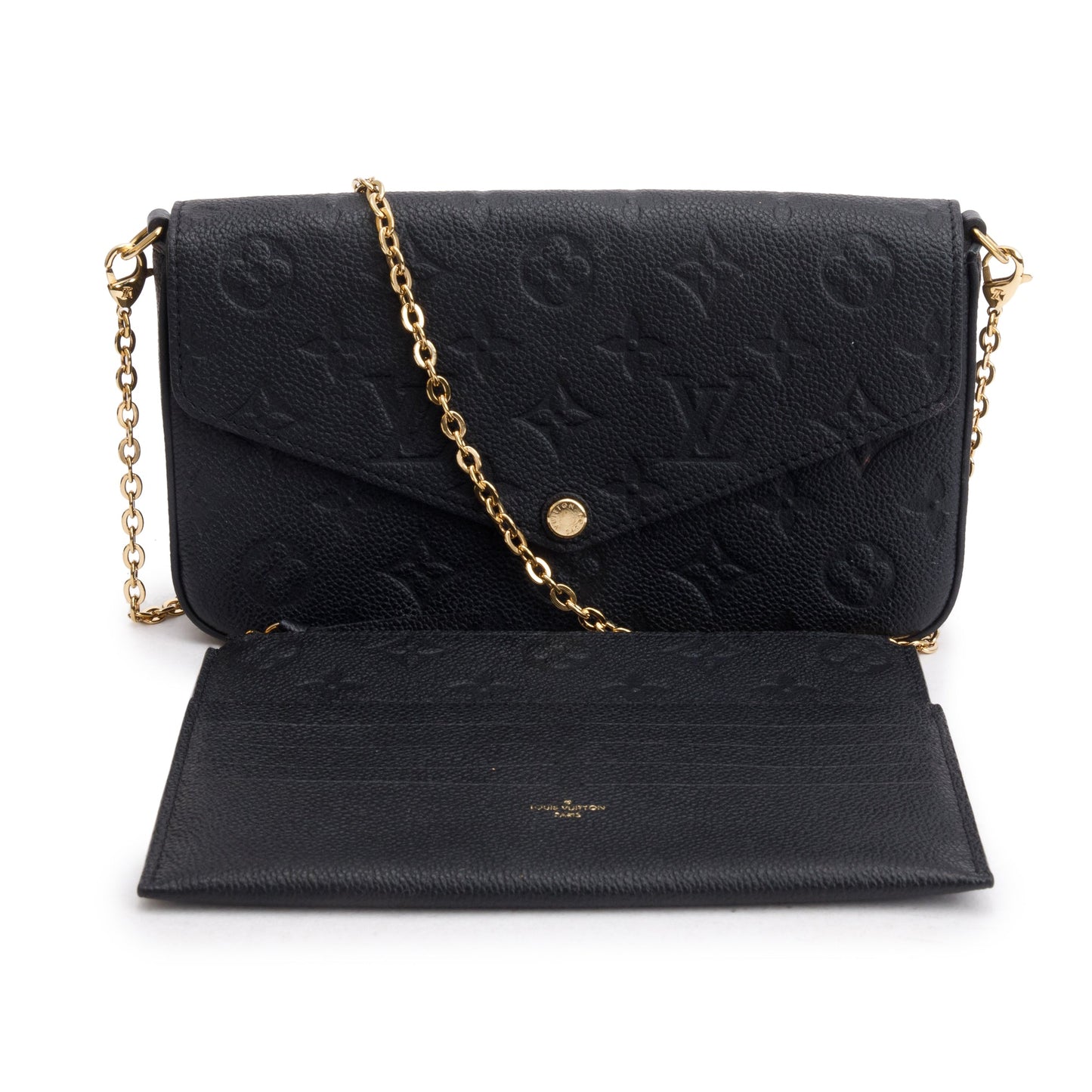 Louis Vuitton 2022 Black Monogram Empreinte Leather Felicie Pochette