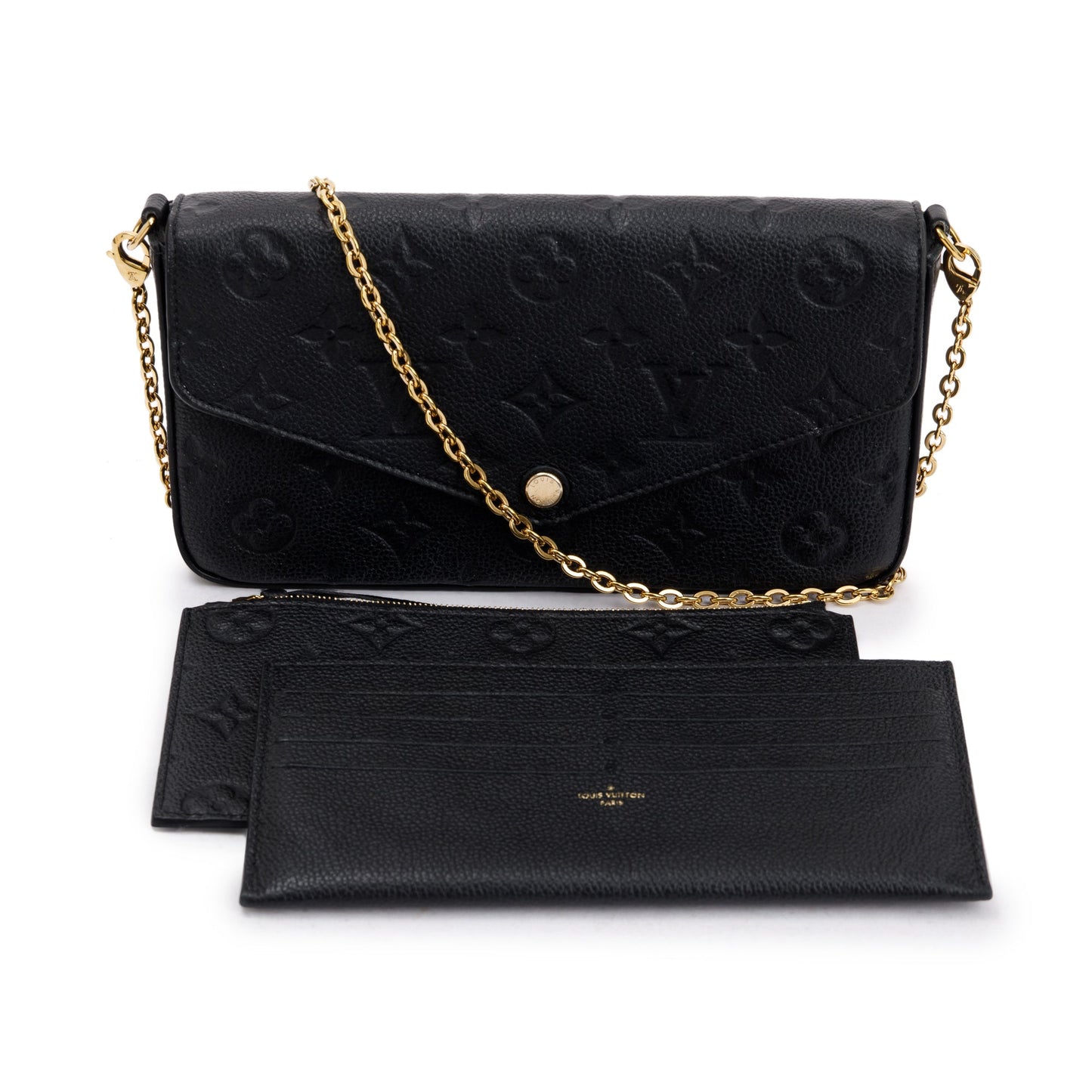 Louis Vuitton 2022 Black Monogram Empreinte Leather Felicie Pochette