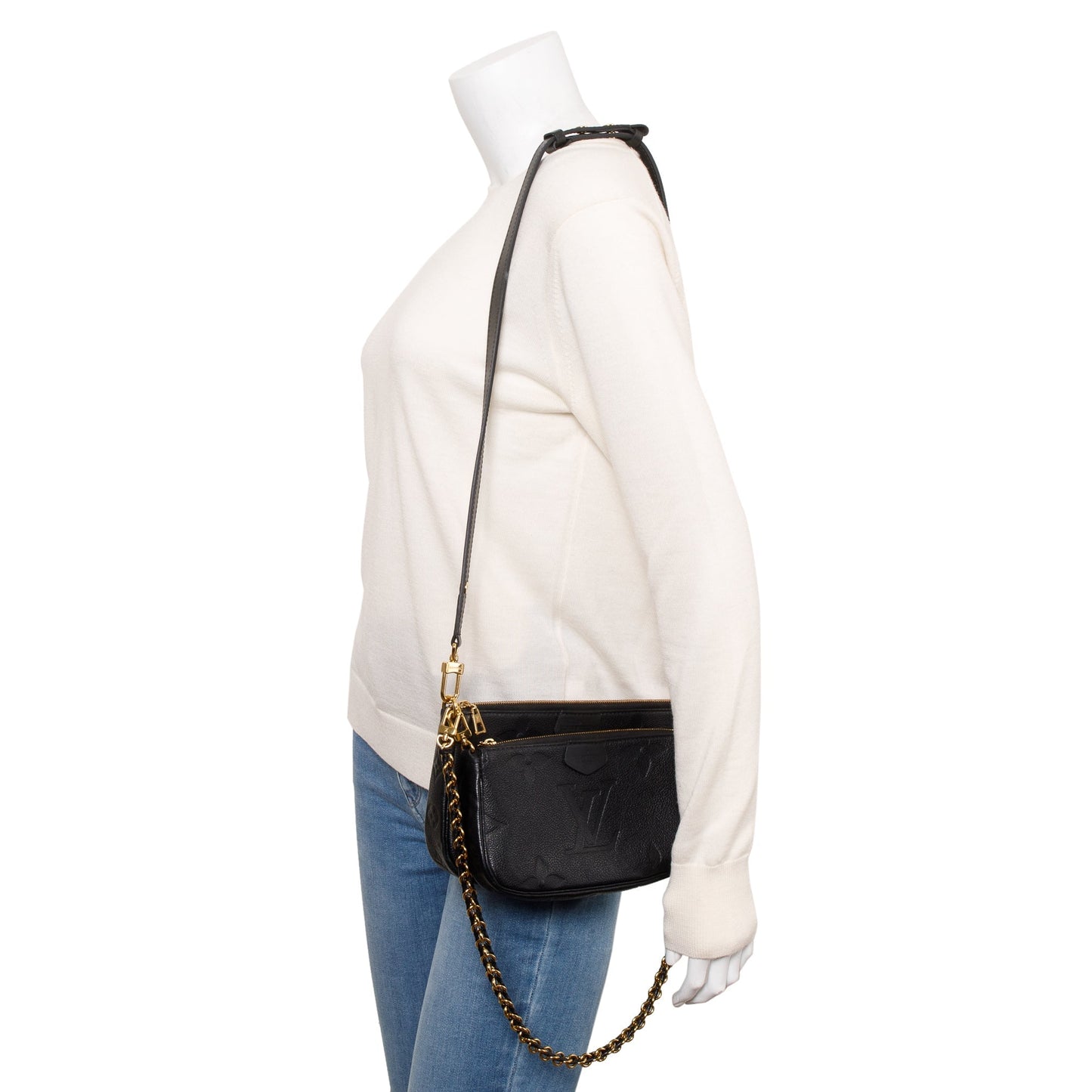 Louis Vuitton 2022 Black Monogram Empreinte Leather Multi Pochette Accessoires