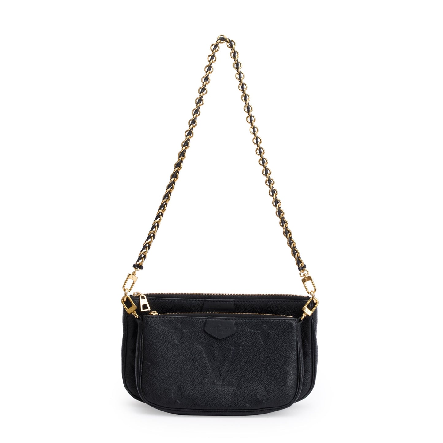 Louis Vuitton 2022 Black Monogram Empreinte Leather Multi Pochette Accessoires